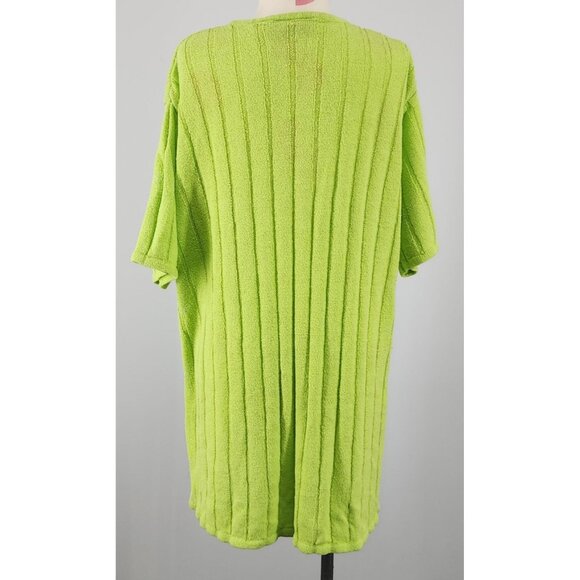 Women's Vintage Extra Point by Reference Point Lime Green Plus Size Sweater 3X - Picture 2 of 7